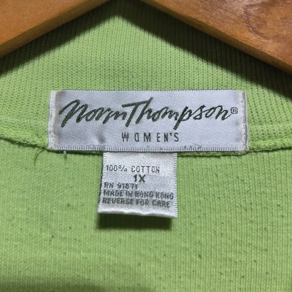 Norm Thompson Woman's Vintage Green Housecoat Robe Size 1X - Picture 6 of 7